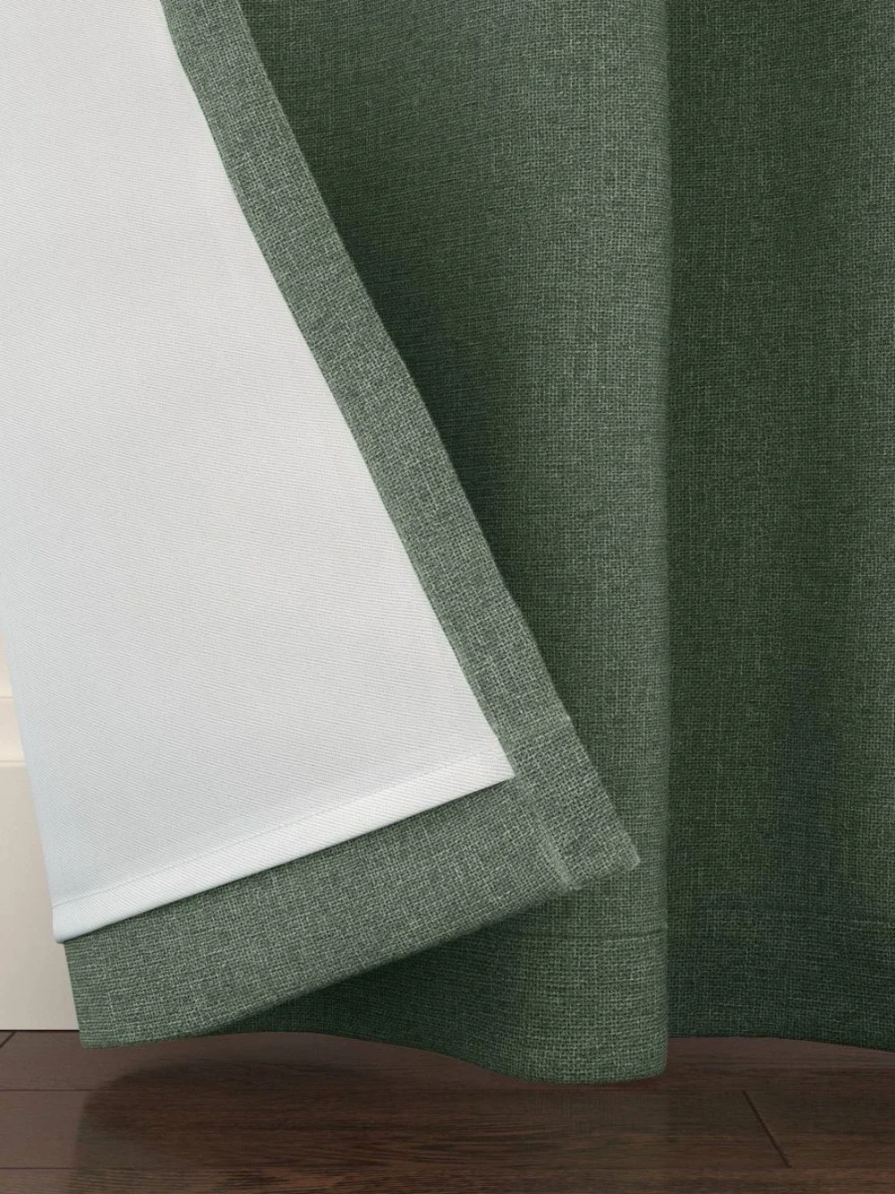 2 Threshold Moss Green Textured Blackout Curtains